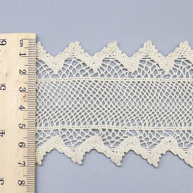 decoration geometry 7cm 100%cotton customized width wedding dress lace trim for dress decoration