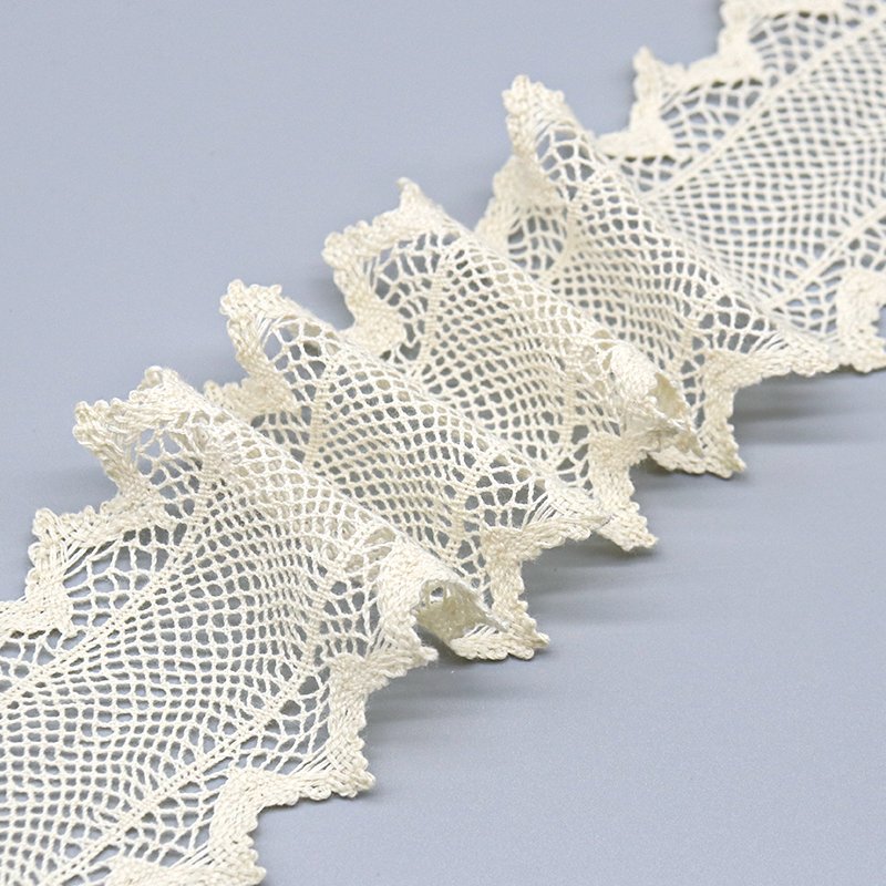 decoration geometry 7cm 100%cotton customized width wedding dress lace trim for dress decoration