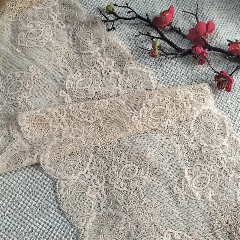 E1780 22.5cm Stretch Elastic Lace Trim,Black Floral Lace Fabric Elastic Lace Ribbons for Crafts and Gift Wrapping Decorating