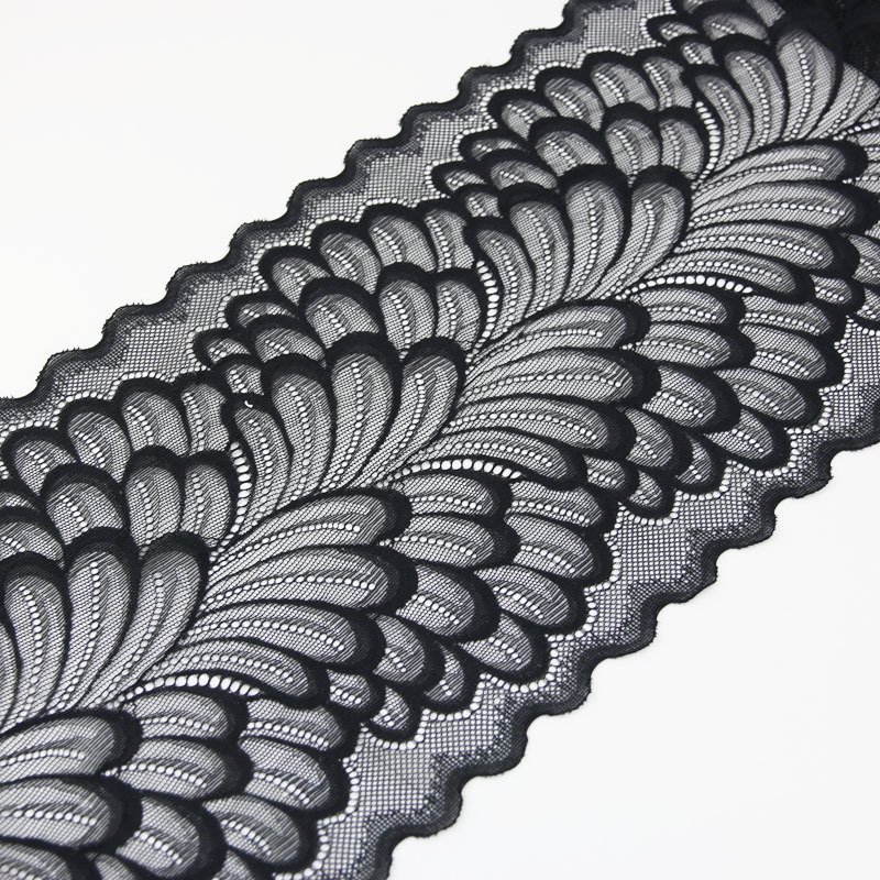 (3 Meters) 22cmpcdaves Elast66.6 Mmtch Lace Decoration Embroidery Fabric Elastic Lace Trim Embroidery Lace 1 Meter Wide