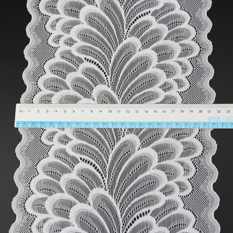 (3 Meters) 22cmpcdaves Elast66.6 Mmtch Lace Decoration Embroidery Fabric Elastic Lace Trim Embroidery Lace 1 Meter Wide