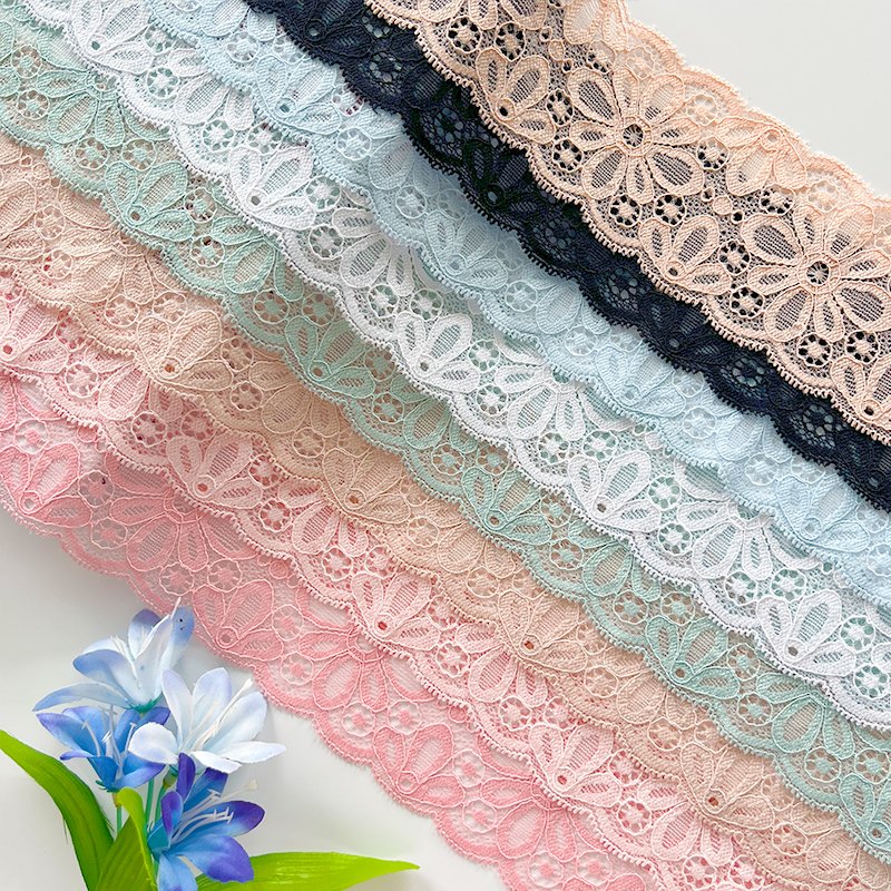 Bridal Supplier French Lace Narrow Stretch 6.0 CM Elastic Lace Trim