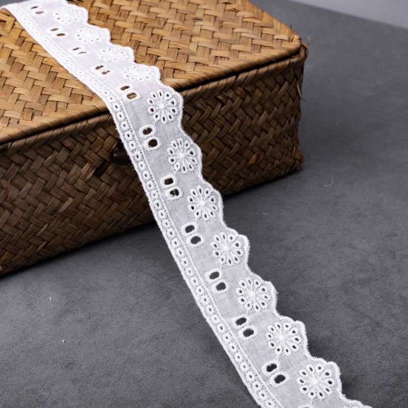 New ivory chemical guipure cupion broderie anglaise african lace trims for wedding dress
