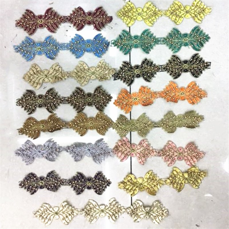 flower lace polyester 3D floral lace trim with pearl beads rhinestone trimming