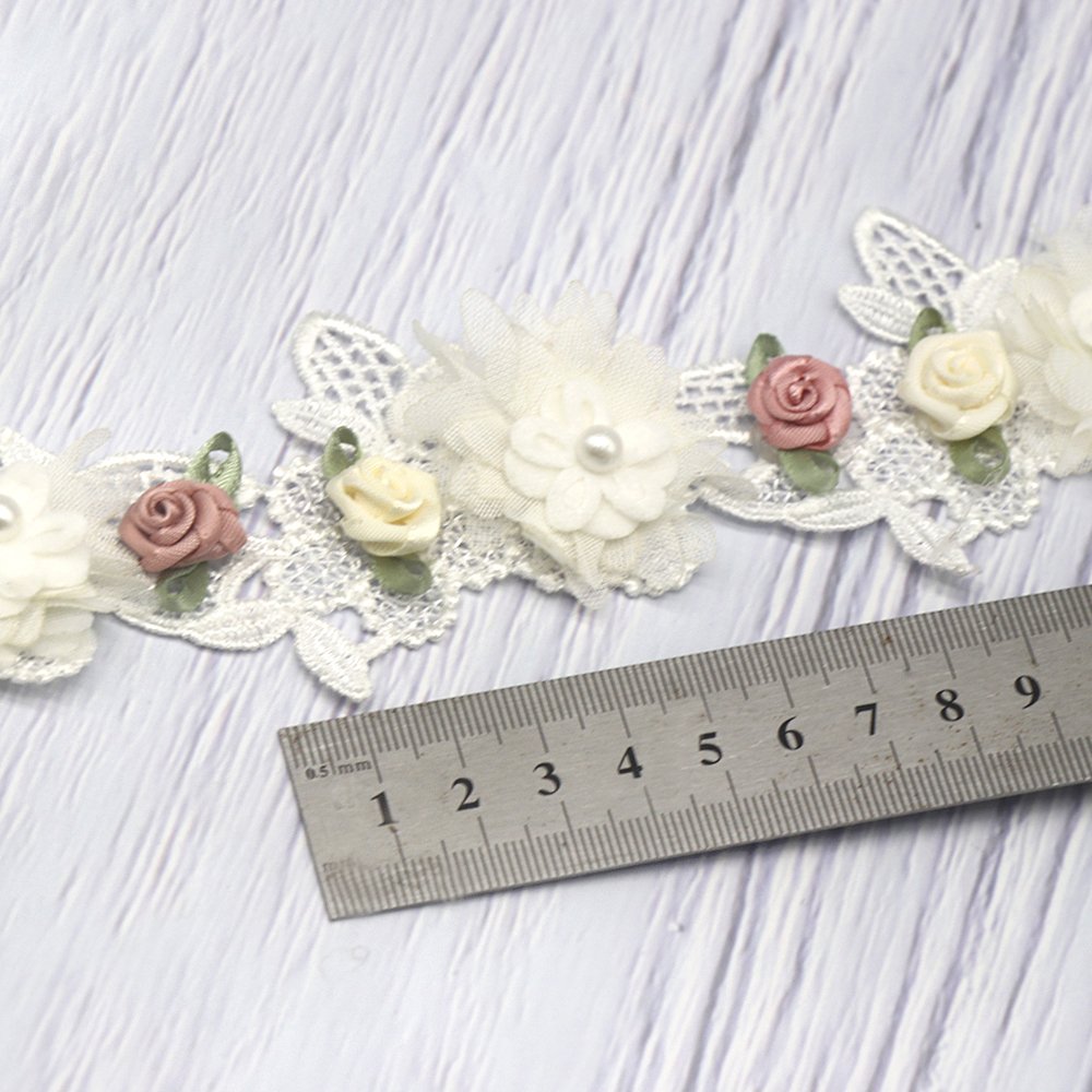 New Type Handmade DIY Butterfly Wedding Flower Wholesale Mesh Lace Ribbon Fabric Clothes Home textiles Decoration Lace Trim