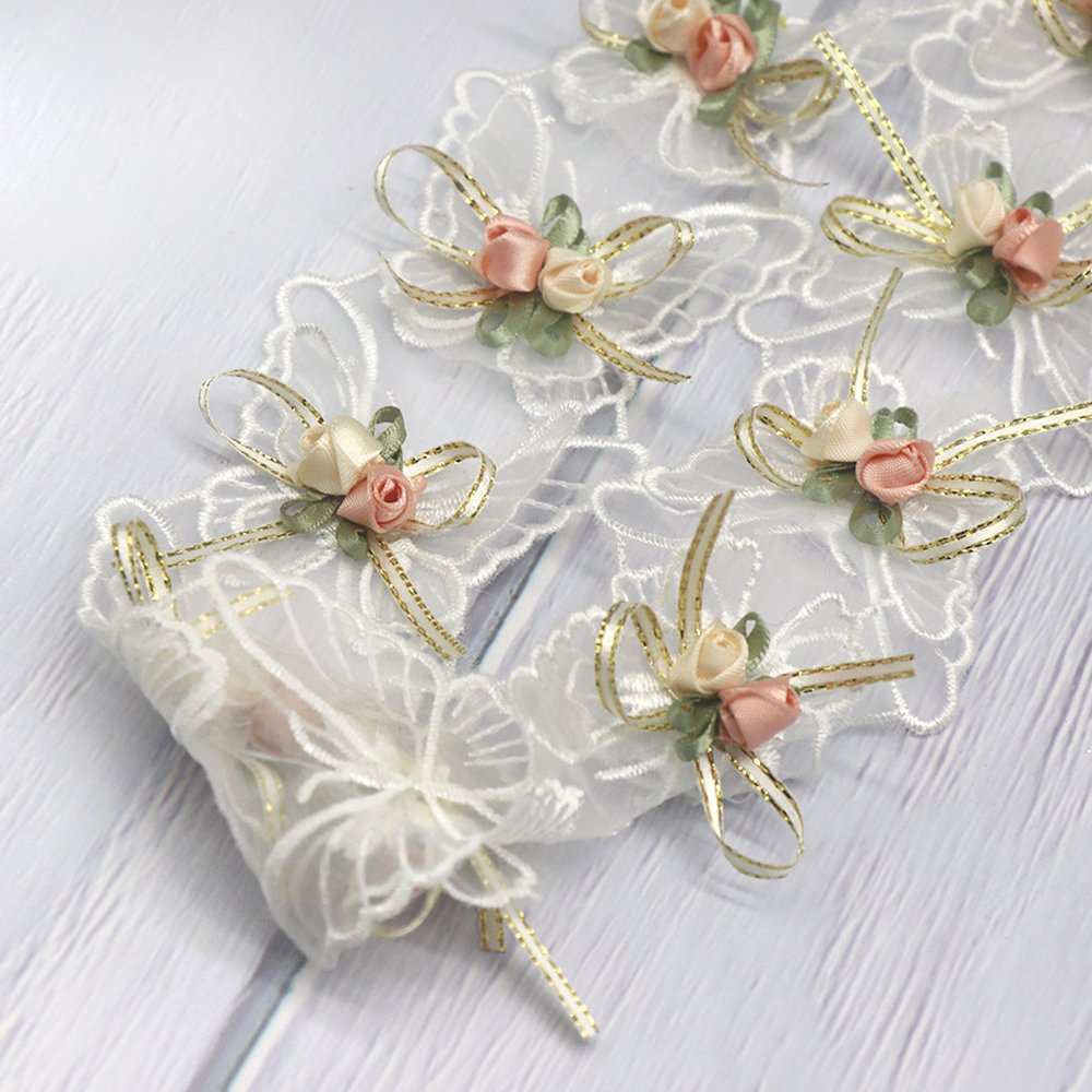New Type Handmade DIY Butterfly Wedding Flower Wholesale Mesh Lace Ribbon Fabric Clothes Home textiles Decoration Lace Trim