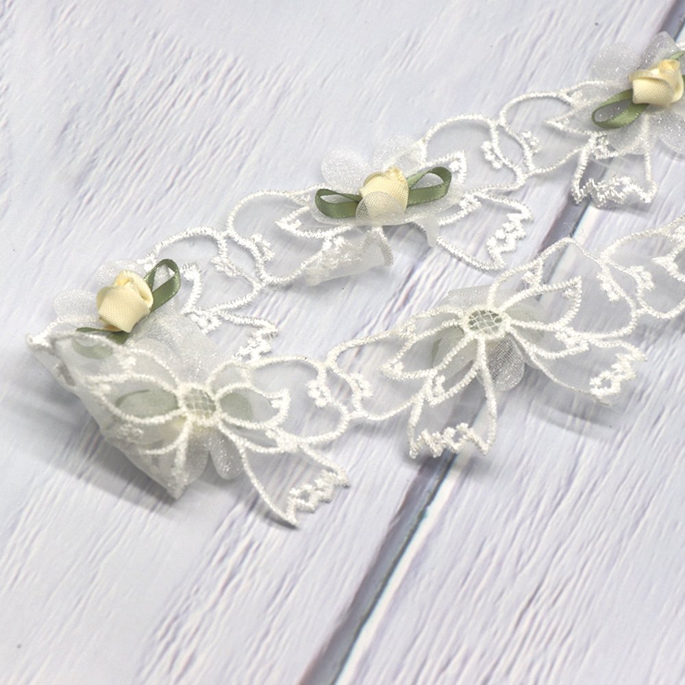 New Type Handmade DIY Butterfly Wedding Flower Wholesale Mesh Lace Ribbon Fabric Clothes Home textiles Decoration Lace Trim
