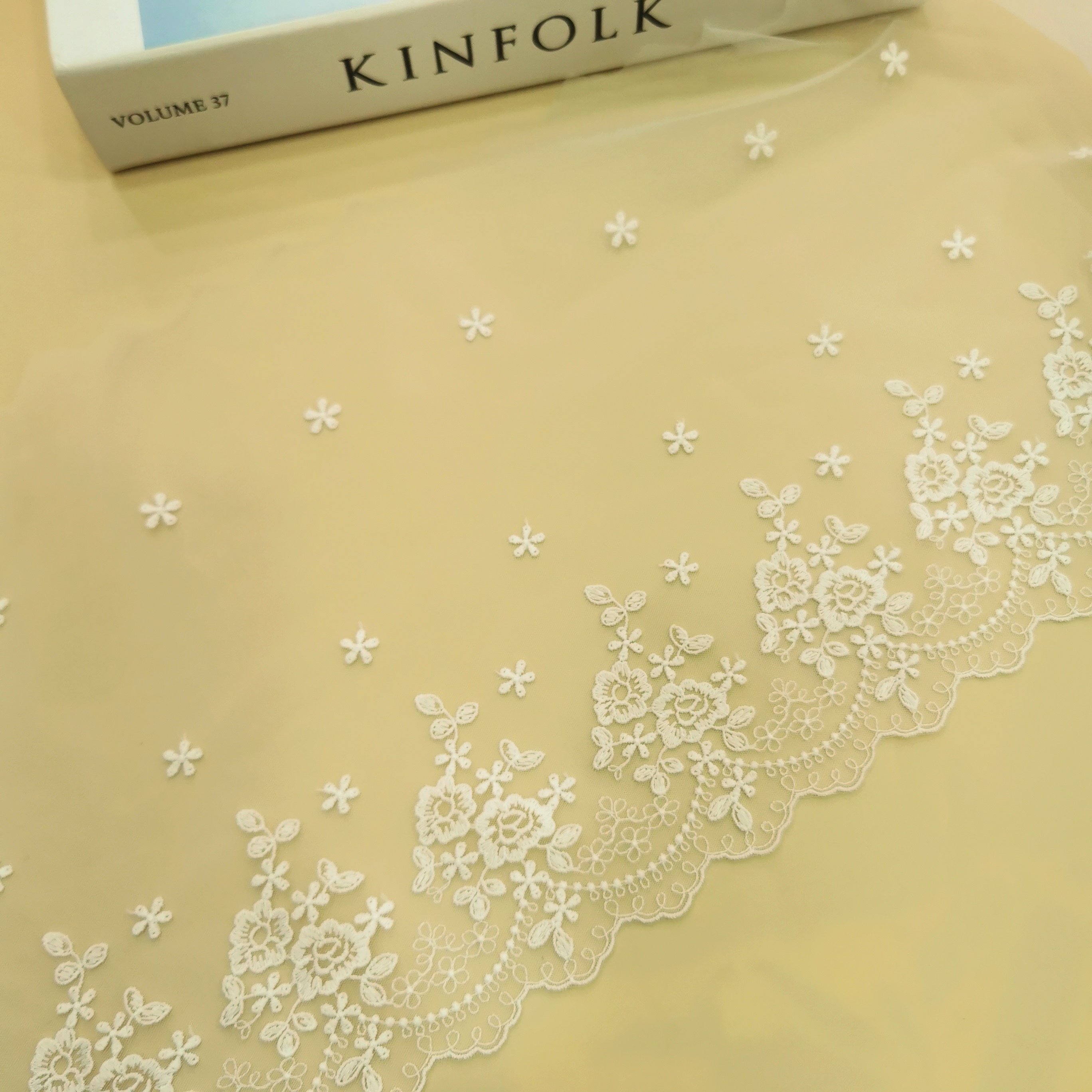 China Wholesale Factory chantilly Garment Underwear accessories Shiny Embroidery Tulle Lace Trim Mesh Lace trim