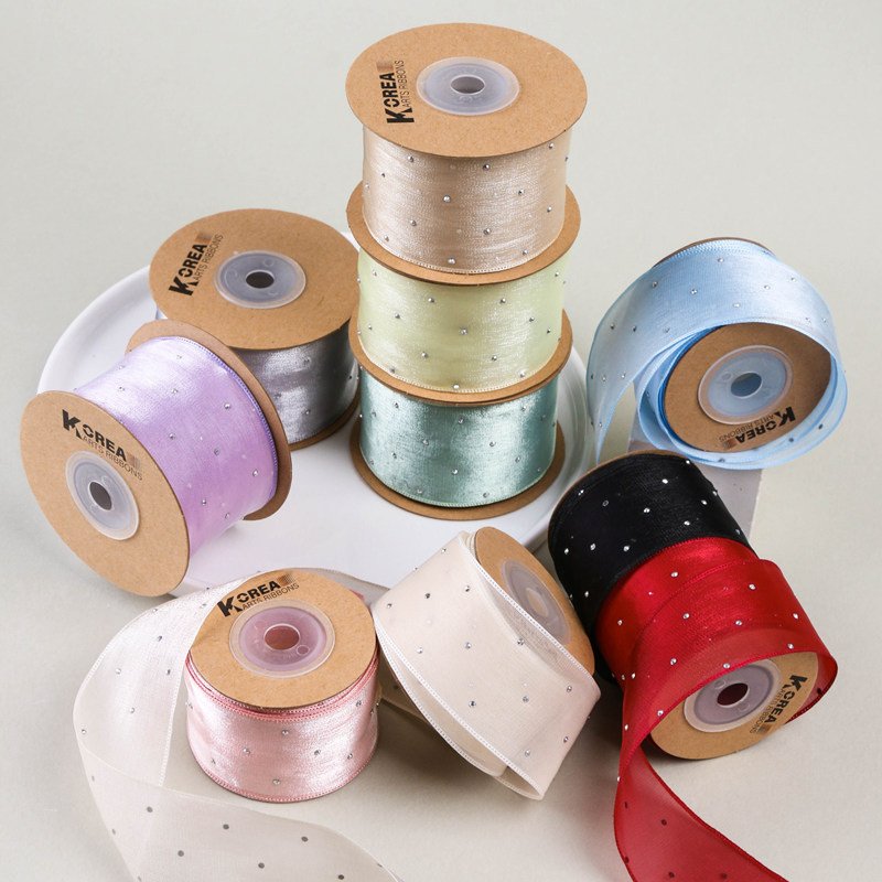 Snow gauze ribbon DIY bow hairpin raw material for bride holding flower hat decorative gradient gift wrap transparent ribbon