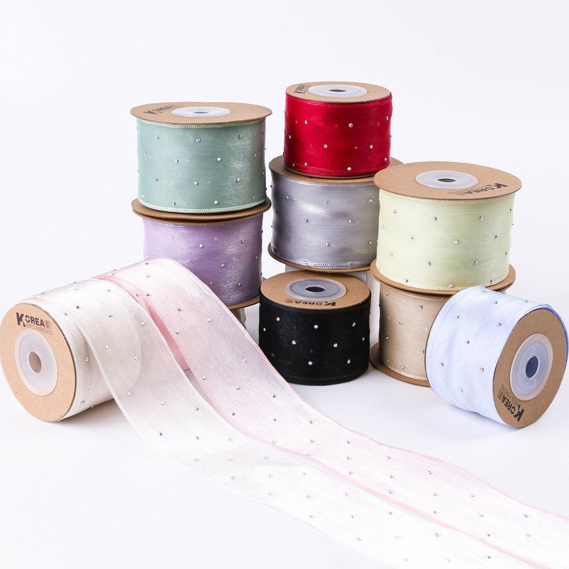 Snow gauze ribbon DIY bow hairpin raw material for bride holding flower hat decorative gradient gift wrap transparent ribbon
