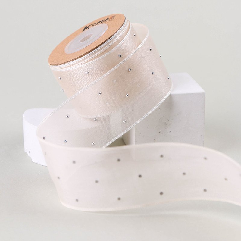 Snow gauze ribbon DIY bow hairpin raw material for bride holding flower hat decorative gradient gift wrap transparent ribbon
