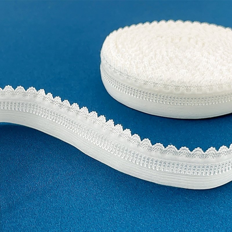 Factory Price Knitted Elastic Webbing Picot Lace Trimmed Decorative Webbing Elastic Band for Clothing Decoration Garment