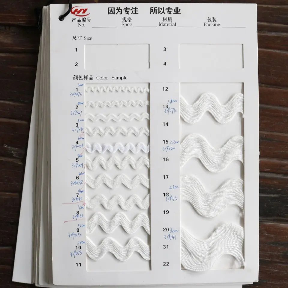 Wholesale 3mm 4mm 5mm 6mm 7mm 8mm 9mm 1cm 1.2cm 1.4cm 1.8cm 20cm 2.3cm 3cm Rick Rack Trim White Ric Rac Ribbon Cord