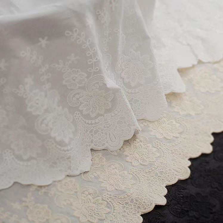Factory Price Women Dress White Embroidery Lace Trim Cotton Embroidery Lace Border Trim