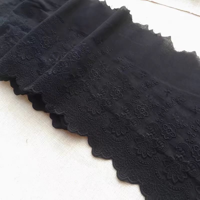 Factory Price Women Dress White Embroidery Lace Trim Cotton Embroidery Lace Border Trim