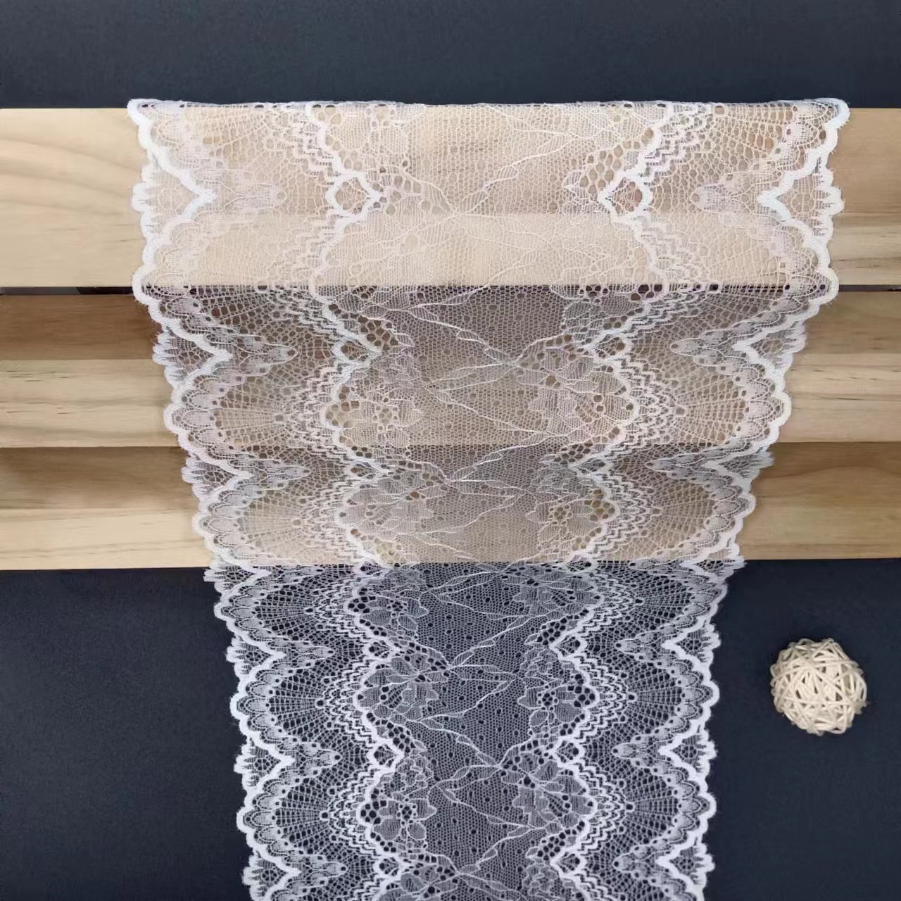 2024 White Voile Nylon Spandex Lace Fabric for Women's Lingerie Bright Lace Trim for Bra Material