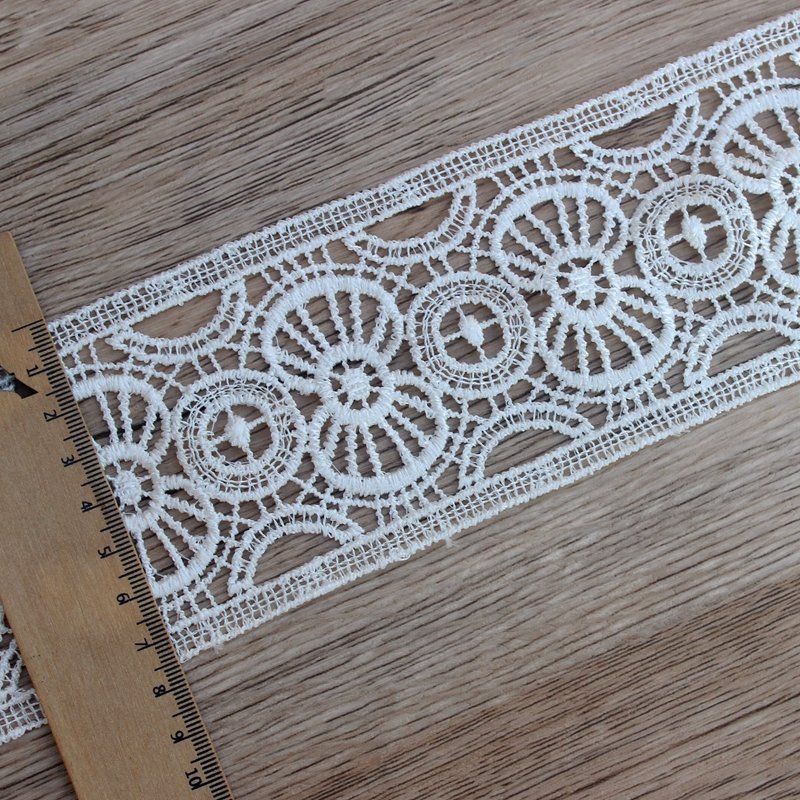 Zeal High Quality Vintage Polyester Fabric Custom Embroidered Crochet Lace Trim Stylish Border Pattern Decoration Wedding Dress