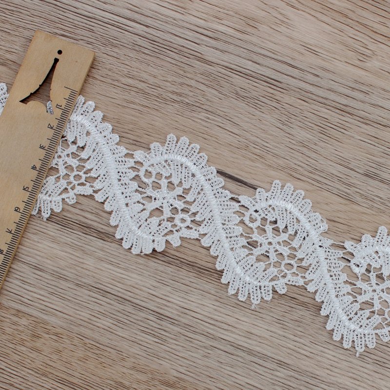 Zeal High Quality Vintage Polyester Fabric Custom Embroidered Crochet Lace Trim Stylish Border Pattern Decoration Wedding Dress