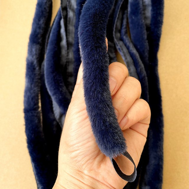 Customized color and size Wholesale small size 2cm wide Faux rabbit Fur Strip rabbit Fur Collar