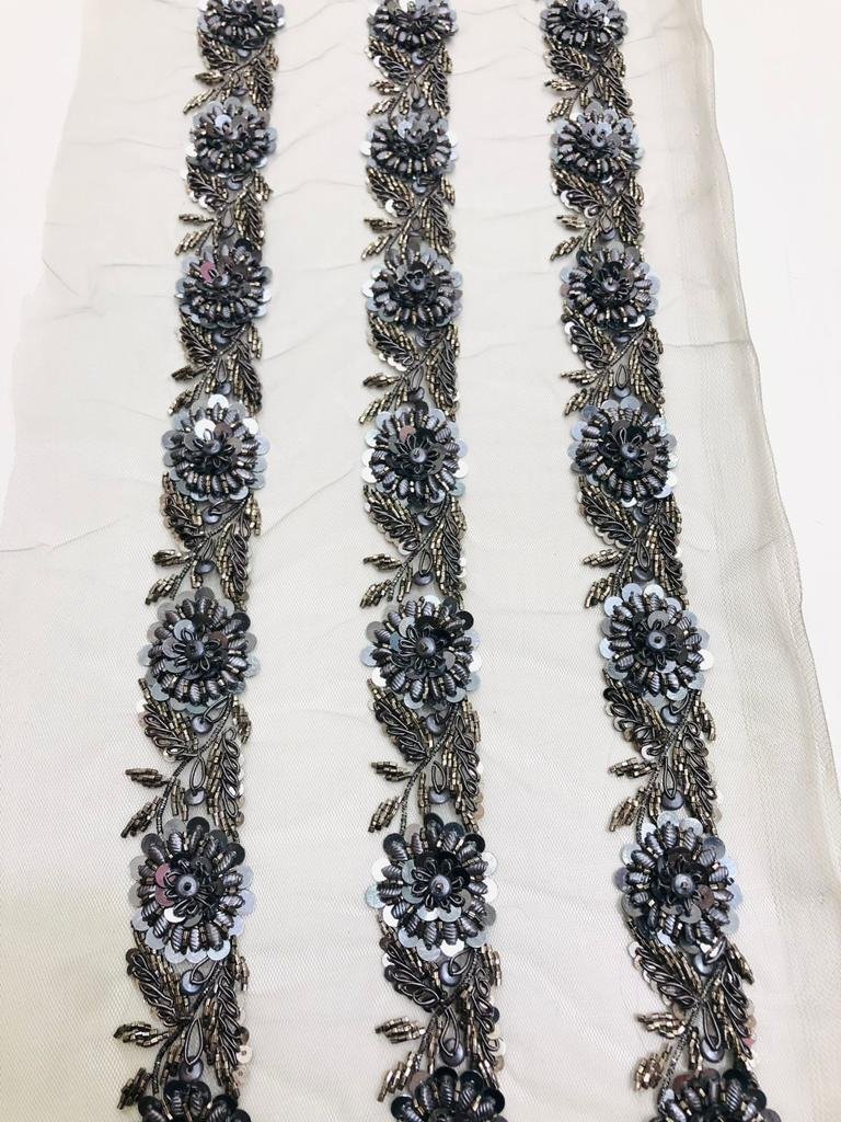 custom made mirror embroidered trims in pastel colors suitable for home decoration and dress designers