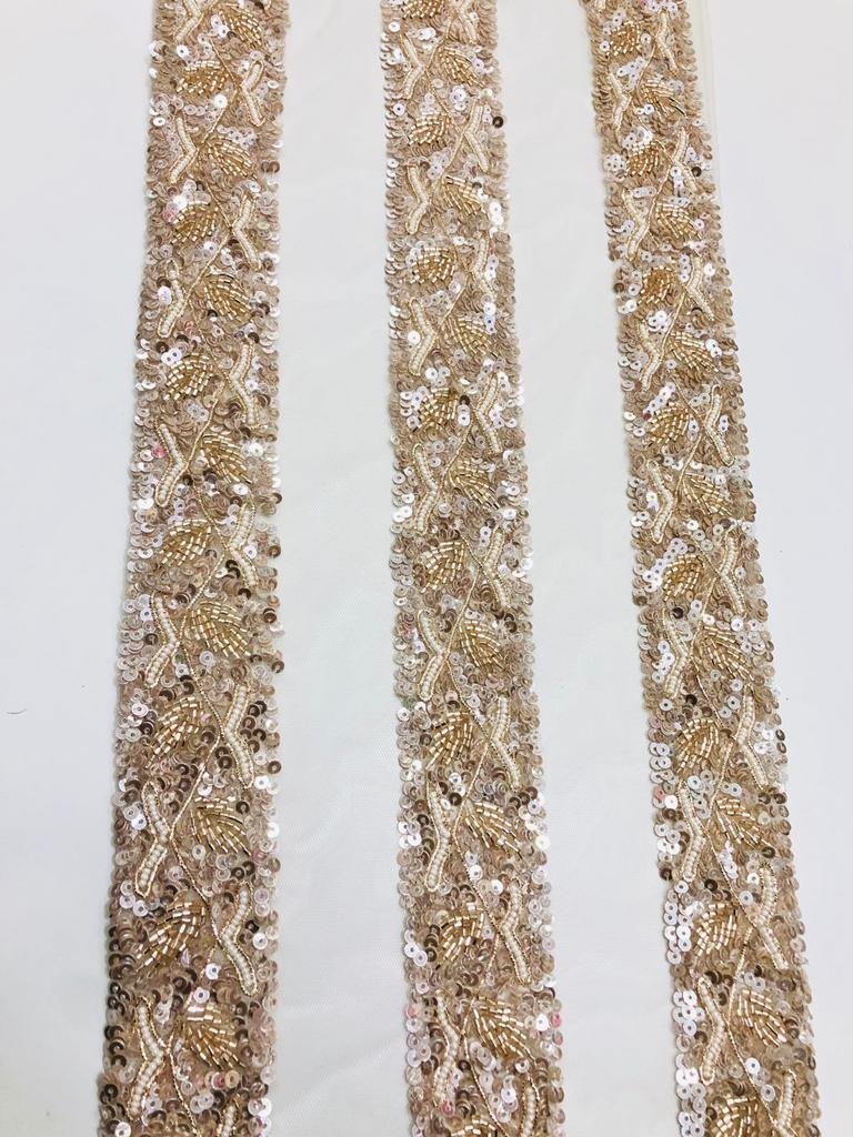 custom made mirror embroidered trims in pastel colors suitable for home decoration and dress designers