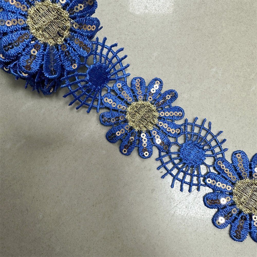 10yards many colors African lace trim with rhinestone Metallic Embroidered Motif Lace Nigeria Venice Trim