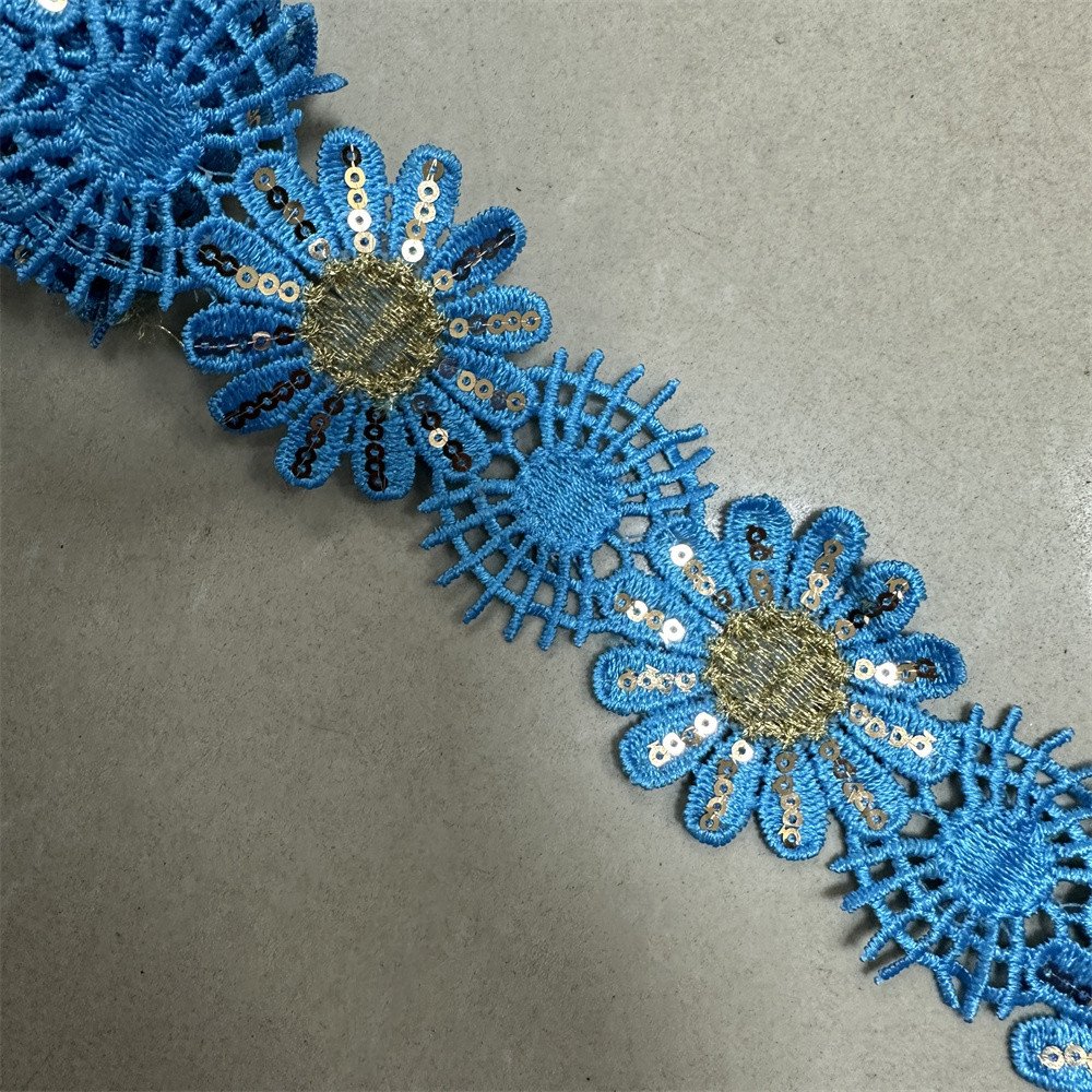 10yards many colors African lace trim with rhinestone Metallic Embroidered Motif Lace Nigeria Venice Trim