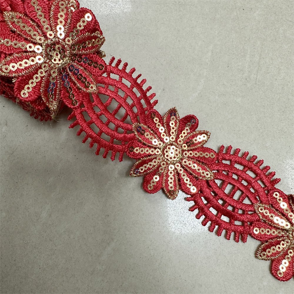 10yards many colors African lace trim with rhinestone Metallic Embroidered Motif Lace Nigeria Venice Trim