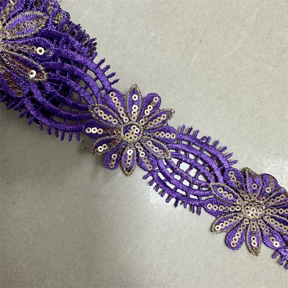 10yards many colors African lace trim with rhinestone Metallic Embroidered Motif Lace Nigeria Venice Trim