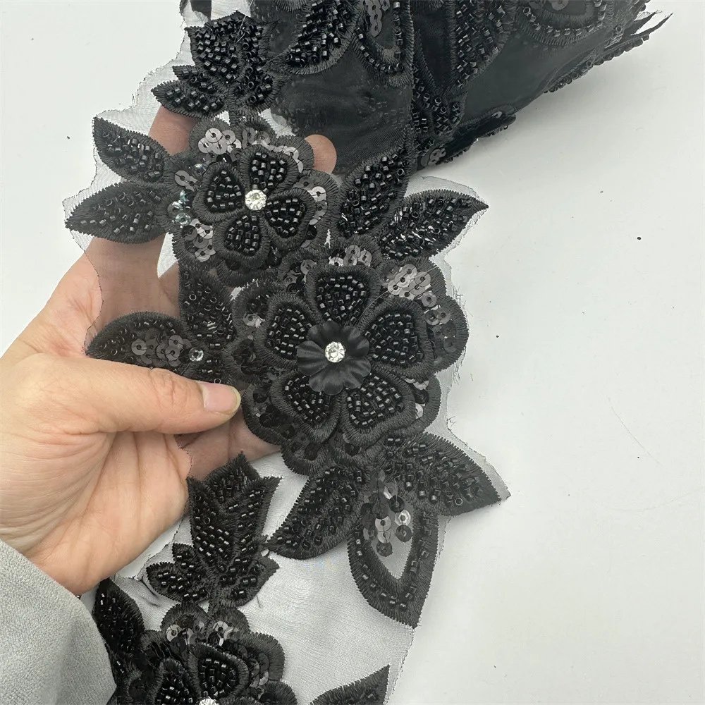 Branch design Beaded Embroidered Trim for Bridal Wedding craft for diy garment