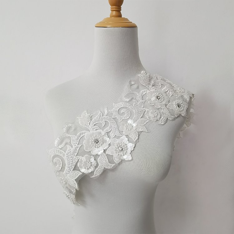 Flower Pattern Embroidered Gold Sequin Trim Clothing Accessories Trimming 3D Flower Sequin Lace Trim
