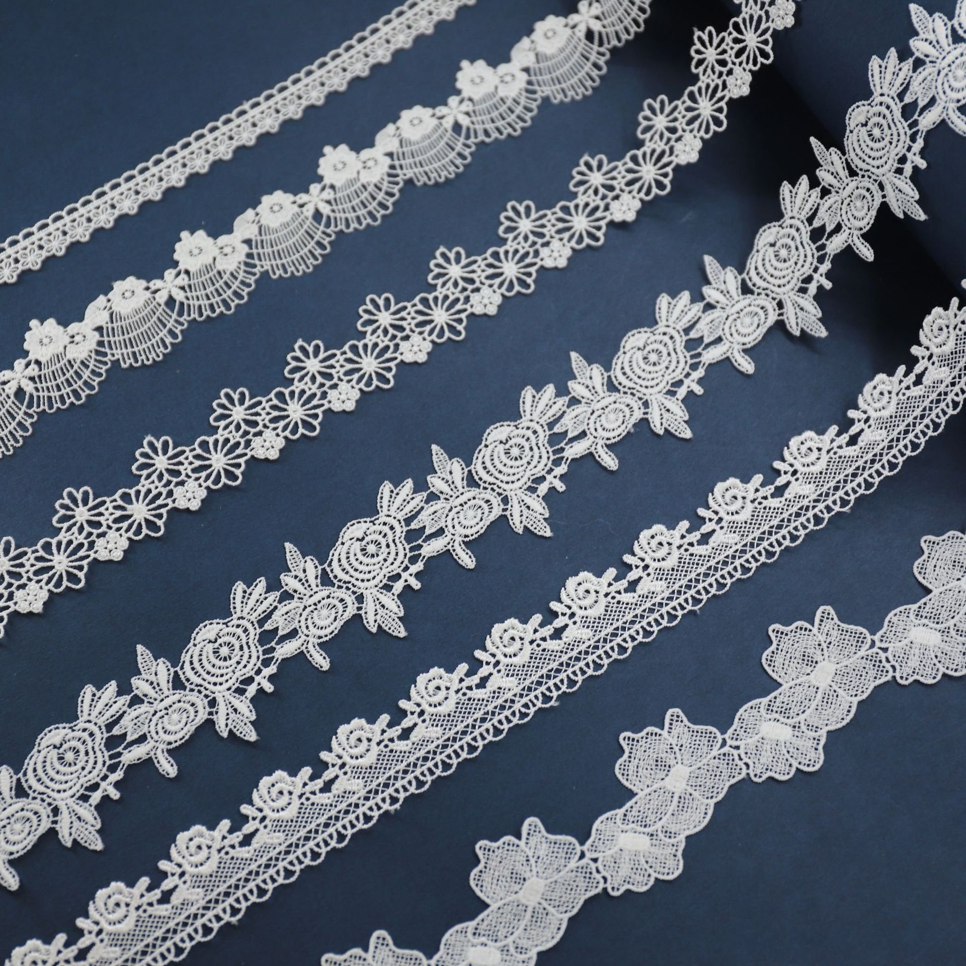 Multi-style Lace Water Soluble Polyester Bridal Guipure Beaded Sequins Mesh Fabric Fancy Chemical Lace