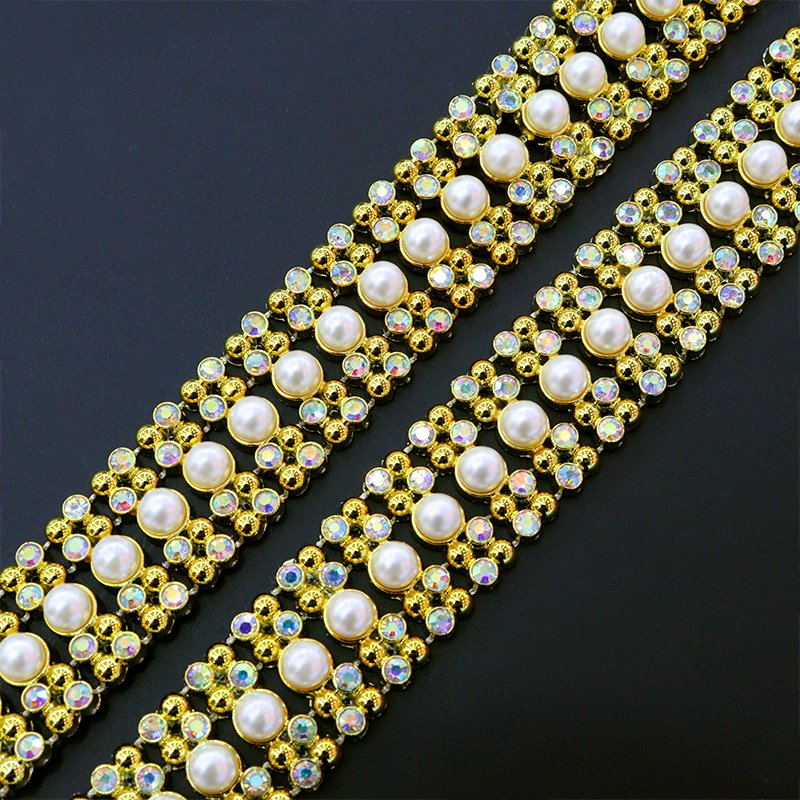 LQ NEW Flatback Chain Ribbon Colorful Rhinestone Ribbon Diamond Bling Trimming Trim For Wedding Decorations Birthdays Garment