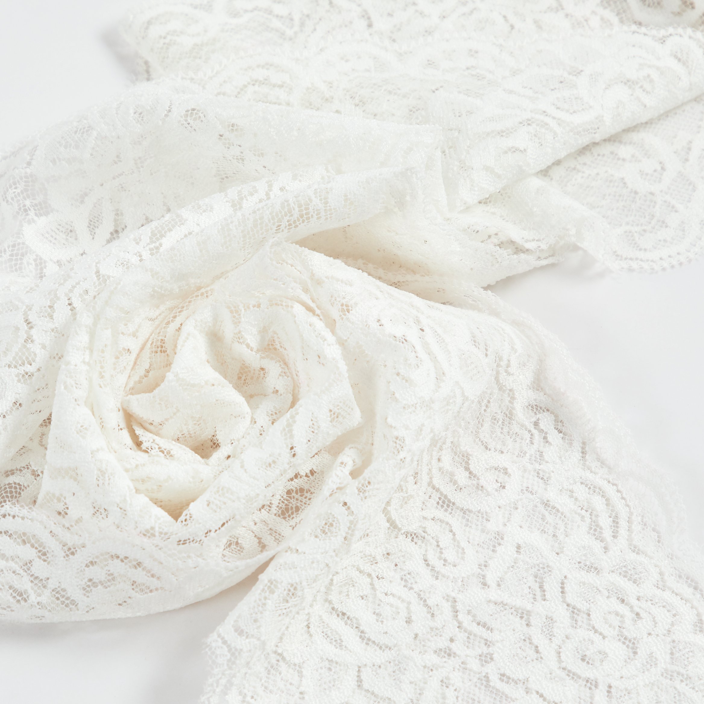 Wholesale Bridal lace Supplier French Lace Narrow Stretch 7CM White Mesh Elastic Lace Trim