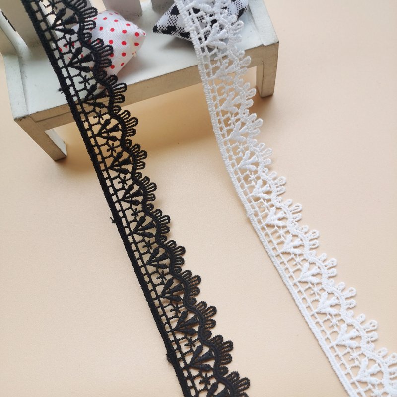 Hot Selling Embroidery Lace Ribbons White Color Beads Trims New Sewing Lace Trims Clothes Decorative Lace Trimmings