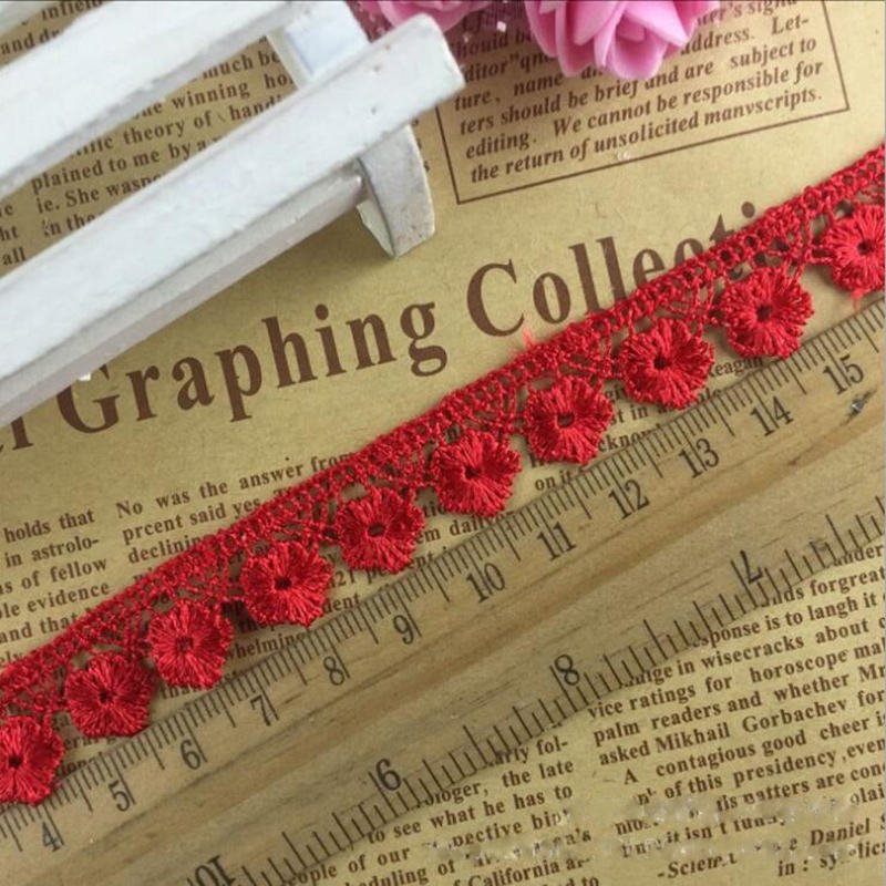 Fashion Design polyeater Flower Lace Decoration Multi color Embroidery Guipure Lace Ribbon for dress clothes bag curtain DB203