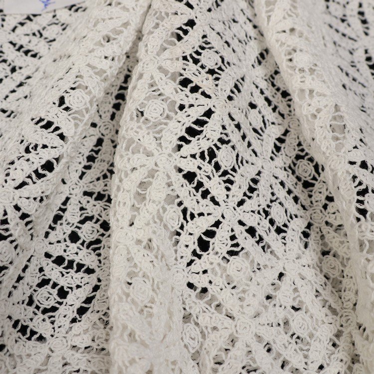 Wholesale White Embroidery Delicate Cotton Flower Car Bone Border Lace Trim For Wedding Dress