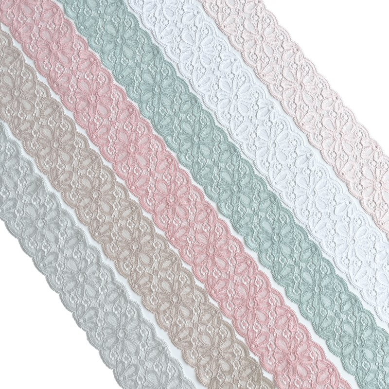Elastic lace trim 6.8cm lingerie spandex lace material