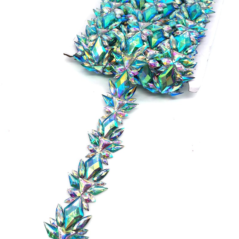 Wholesale Custom Iron-On Resin Stone Applique Trimming Assorted Designs for Maimi Jamaica Trinidad Carnival Costume Accessories