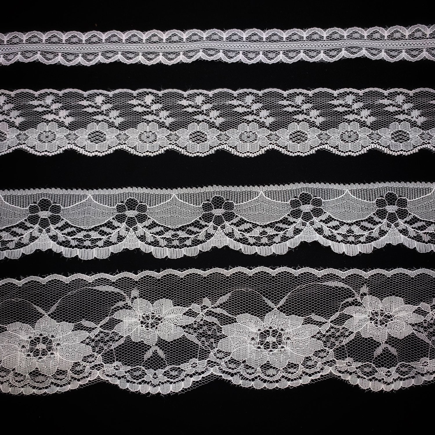 Factory Price Nylon Lace White Spandex Mesh No Stretch Lace Trim For Sexy Lingerie