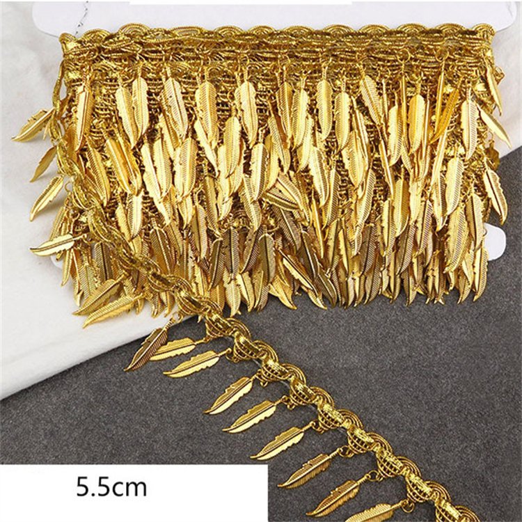 Wholesale Gold Silver Glitter Gimp Crown Flower Lace Scallop Weaving Border Trimming Tassel Fringe Lace Trim