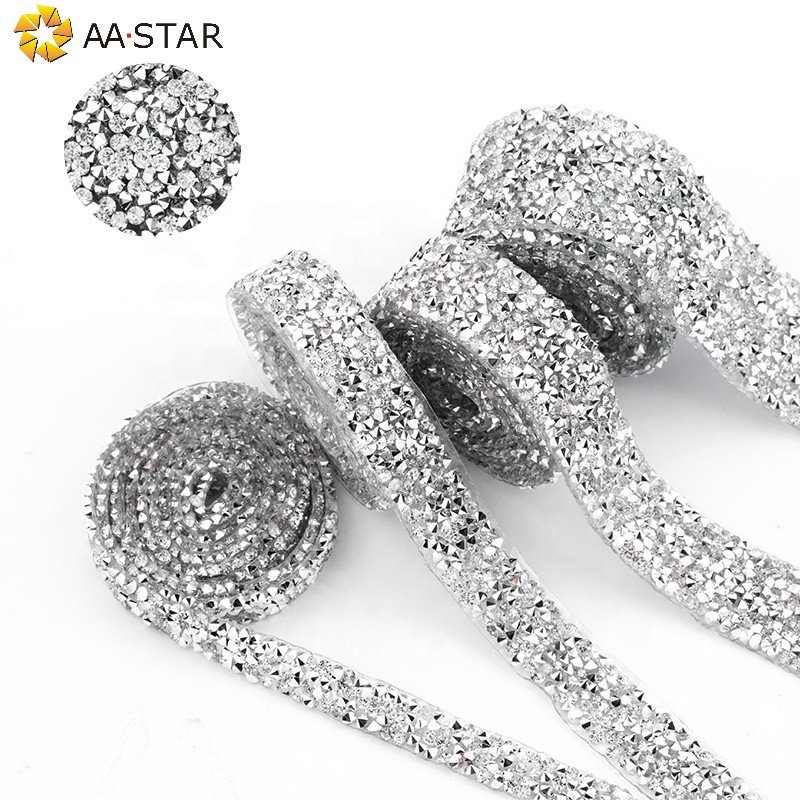 1 Yard Crystal Rhinestone Trimming On Roll Motif Strass Hot Fix Rhinestone Tape For Dresses