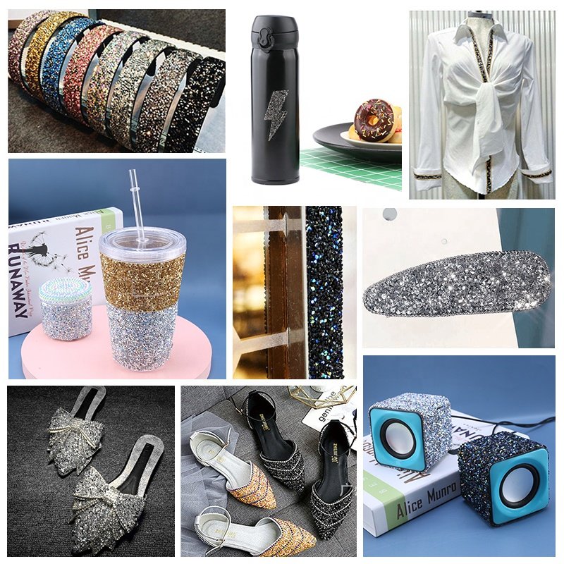 1 Yard Crystal Rhinestone Trimming On Roll Motif Strass Hot Fix Rhinestone Tape For Dresses