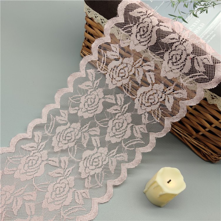 Colorful Spandex Elastic Skirt Hem Lace Trim Clothing Skirt Collar Underwear Accessories Bags Custom PE Fabric Fashion Organza