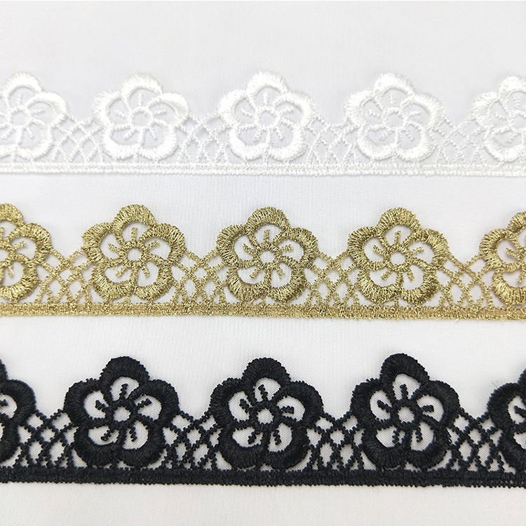 High Quality Luxury Lace Trim Water Soluble Flower Lace Wedding Dress Decorative Lace XYJB18