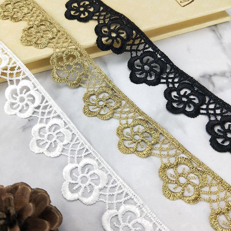 High Quality Luxury Lace Trim Water Soluble Flower Lace Wedding Dress Decorative Lace XYJB18