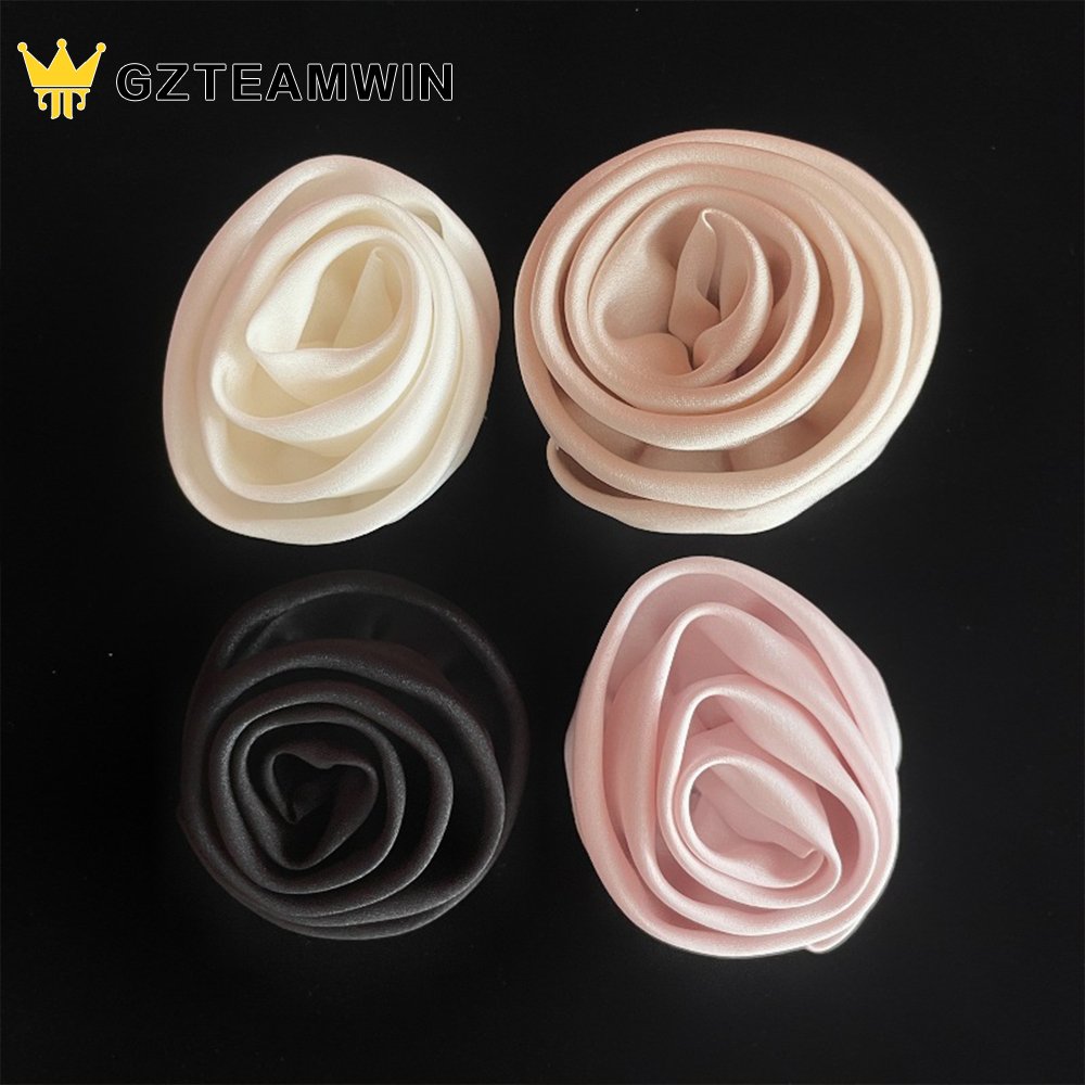 Flower Trims High End Garment Accessories Handmade Solid Color Sweet Rose Sew-On Flowers Trims For Clothing