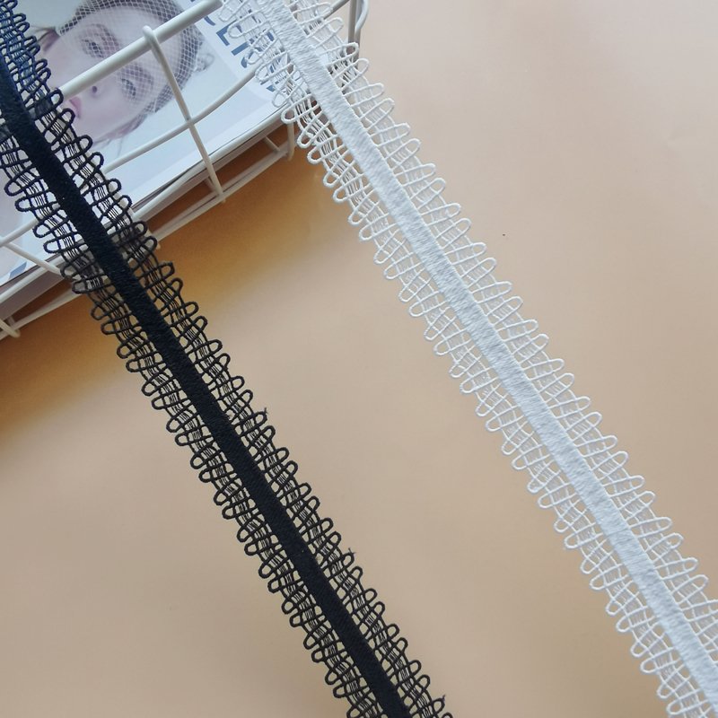Embroidery Water Soluble Eyelet Lace Trim White Cotton Lace Ribbon Trim