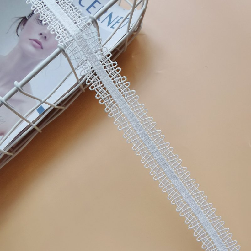 Embroidery Water Soluble Eyelet Lace Trim White Cotton Lace Ribbon Trim