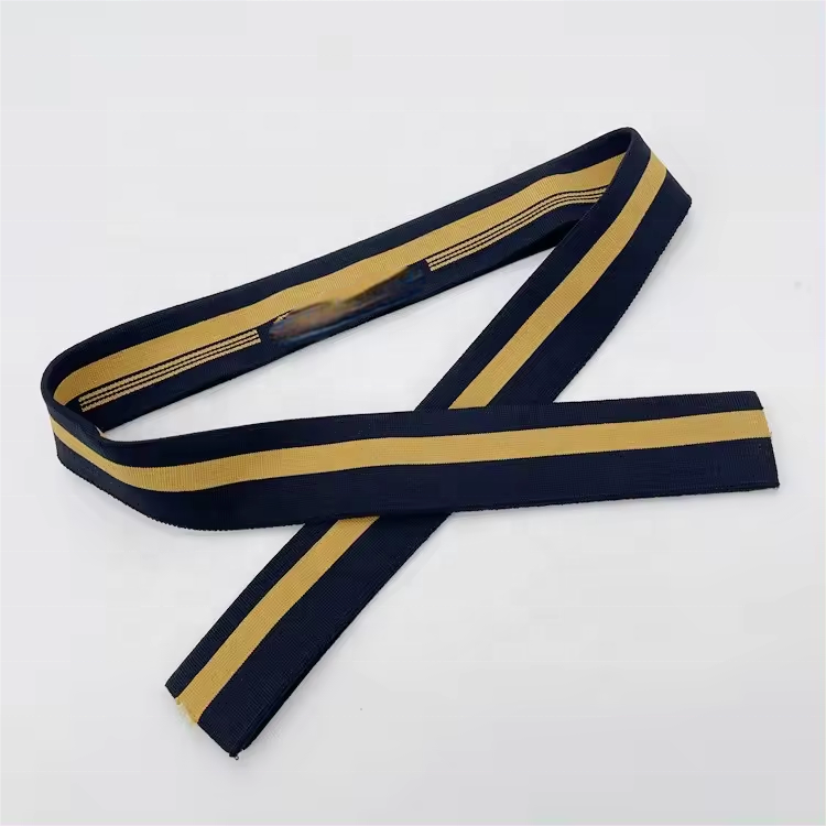 Custom Eco-friendly polyester ribbing collar stripe flat knit neck trim